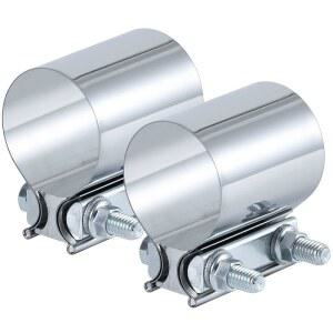 바이톤스베이 75인치 배기 커플러 클램프 스틸 2PCS 클램프 4인치 밴드 조인트 스테인리스 버트 슬리브 머플러 파이프