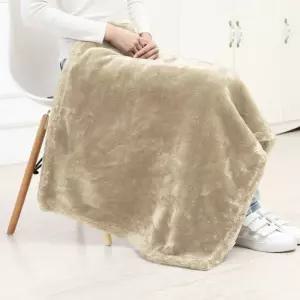 몽글몽글 극세사 무릎담요(70x100cm) (브라운)/겨울/수면/블랭킷/무릎/학생/담요/이불/캠핑