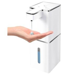 J UN 자동 액체 비누 디스펜서 터치리스 380ml/12.8온스 충전식, 벽걸이, 욕실 주방 식기 비누용 4단계 조절 가능한 펌프