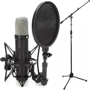 스탠드가 있는 로드 NT1 시그니처 시리즈 콘덴서 마이크 - 검은색