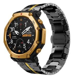 T-Rex 3 Pro 48mm용 힌잔 22mm 금속 밴드, 스테인리스 스틸 스트랩, Balance 2 / Bip 6 5용 남성용 조정 도구 교체 밴드 없음