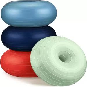 균형과 안정성을 위한 펌프 도넛 운동 볼 의자 쿠션 시트가 있는 교실용 신축성 요가 4개의 유연한 좌석 홈