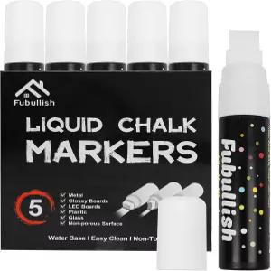 자동차용 창문 초크 마커 5팩 세척 가능 두께 15mm의 흰색 페인트 점보 액체 자동차 창문용 큰 초크보드