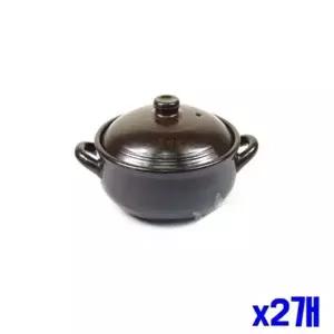 내구성 좋은 황토 뚝배기 20x16x12cm x2개 항아리