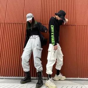 고품질 조거 교복몰 밴딩 츄리닝 카고 UP 와이드 여 밴딩바지 (WFKAN9X)