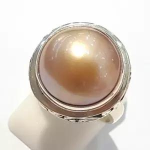 [블루케이] A급엔틱 골드마베진주 원석반지210710-14n