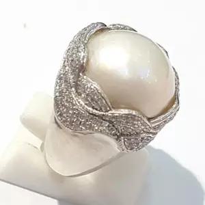 [블루케이] AA급 마베진주 원석 반지 210711-07n