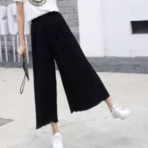 밴딩 와이드 플 팬츠 여성 여름 봄 바지 홈웨어 파자마 슬랙스 빅사이즈