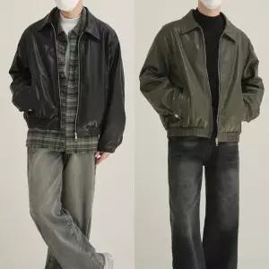 [라일리의류] Rly 숏 집업 항공잠바 비건 루즈핏 남성용 블루종  44239691)