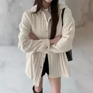 여성 퀼팅 남방 박스 웰론 자켓