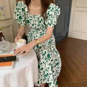 여름원피스 플라워 쉬폰원피스 플라워원피스 스퀘어넥원피스 여성정장원피스