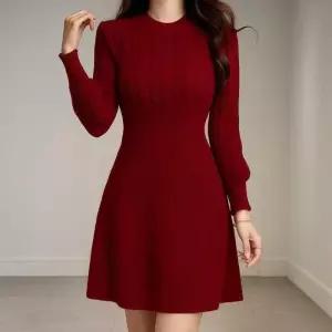 꽈배기니트 슬림핏 a라인 데이트룩 파티 하객룩 연말룩 원피스 니트