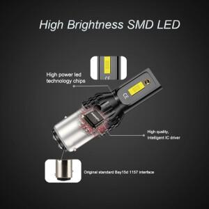 루보식 Nlpearl 1x 신호 램프 P21/5w Bay15d 1157 Led 전구 3570 SMD 자동차 방향 지시등 브레이크 전구 12