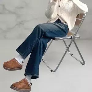 [다잇템] 여성 보온 넓은 그런지 FW 진팬츠 워싱 청바지