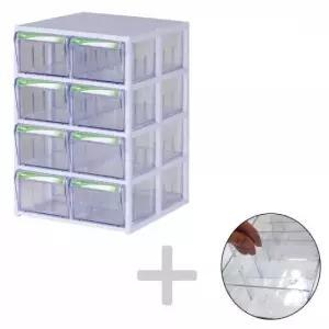투명 수납함 칸막이 서랍식 4단 책상정리함 세트 다용 (WFKB7P8)
