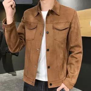 [프로셀러] 남성 스웨이드 트러커자켓 벨벳 라이더점퍼