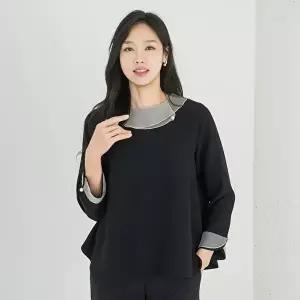 [마담4060]엄마옷 마담4060 블라우스 데일리 중년여성 클래씨마담 이중카라진주-YBL2512018-