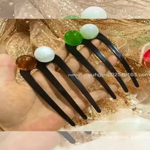 구슬 장식 비녀 헤어핀 올림머리핀 빗핀 뒤꽂이 U자핀 