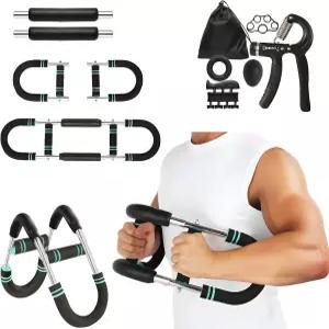 Qonutoci 트위스터 팔 트레이너 60-100파운드 조절 가능한 가슴 운동기 5개의 그립 근력 운동 키트 운동을