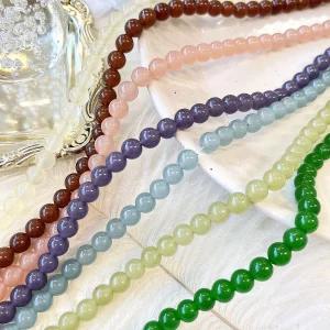 [1줄]6mm 신백옥 빈티지 7종 6-12-3 악세사리재료 공예부자재 원석팔찌 목걸이