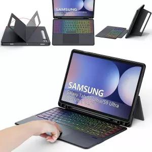 삼성 갤럭시 탭 S8 울트라/ S9 S10 울트라용 트랙패드 키보드 케이스 태블릿 S10/S9/S8 7색 백라이트