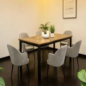 6-8인용 GAOMON 산업 식탁 주방 거실용 긴 다이닝 룸 홈 오피스 튼튼한 금속 프레임이 있는 레스토랑