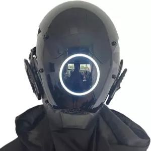 남성용 KYEDAY 펑크 마스크 코스프레 여성용 LED 라운드 라이트 할로윈 핏 파티 뮤직 페스티벌 액세서리