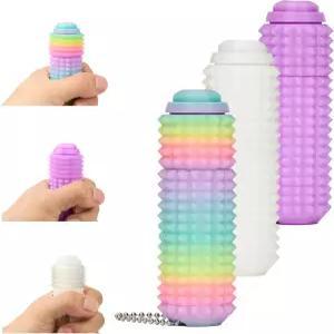 HQZBT 리틀 어치스 프로 피젯 열쇠고리 - 3-in-1 푸시 버튼 및 회전 가능한 스파이키 장난감 클릭 사운드와