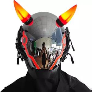 남성용 KYEDAY 펑크 마스크 LED 옥스혼 퓨처리스트 테크웨어 코스프레 할로윈 핏 파티 뮤직 페스티벌