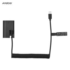 [호환품]Andoer LP-E6 더미 배터리 USB-C 커플러 어댑터 캐논 호환 EOS R R5 R6 90D 80D 70D 60D 5D 용 DR-