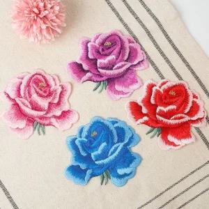 플라워 꽃모양 와펜 자수패치 4색 한복자수 의류리폼 꽃자수 의류패치 리폼