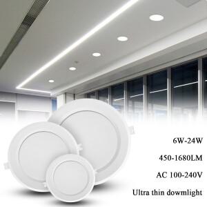 매입형 LED 다운라이트 원형 패널 조명 스포트라이트 실내 110V 220V 17W 20W 24W 로트당 10 개