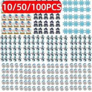 10/50/100PCS 세트 크리스마스 테마 자수 천 스티커 가방 옷 장식 눈송이 종 수집 패치 다림질