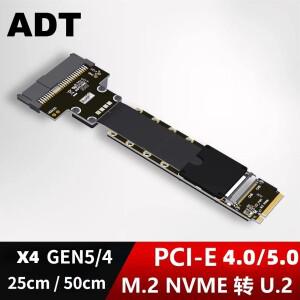 ADT F47SF 5.0 M.2 NVMe - U.2/U.3/E1.S/E3.S SSD 확장 케이블 솔리드 스테이트 드라이브 PCIE X4 U.2 카드