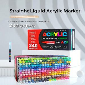 12-120 색상 아크릴 페인트 펜 마커 브러시 팁 바위 그림 나무 캔버스 스톤 크리스마스 수집 DIY 공예