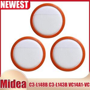[호환품]Midea C3-L148B VC14A1-VC 교체용 HEPA 필터 세척 가능 진공 청소기 원형 HV 코튼 146 mm