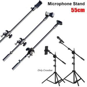 55cm 조정 가능 회전 마이크 스탠드 크로스 바 암 클립 전화 홀더 확장 브래킷 설계 3/8 스레드