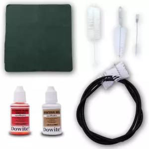 다우이트 트럼펫 코넷 클리닝 키트 - 밸브 오일 튜닝 슬라이드 그리스 유연한 스네이크 및 마우스피스