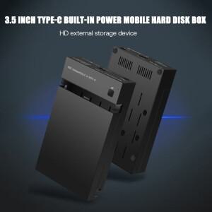 USB-C to SATA 외장 하드 드라이브 케이스 3.5인치 HDD 12V/2A 전원 어댑터 10Gbps 내장 공급 디스크 베이