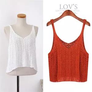 [하프클럽/럽스]블리스조끼/뜨개짜임 민소매 끈 나시 베스트