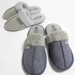 (사이즈 네이비(250-265))토끼털 겨울 털실내화 택1 방한슬리퍼 털신 거실화