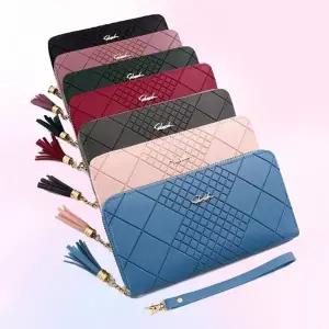 여성용 가죽 장지갑 손목걸이 수납 아코디언 스타일 (WFKBFBG)