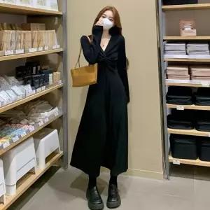 여성 우아한 실루엣 꼬임 포인트 데일리 롱원피스 (WFKBJNX)