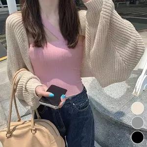 루즈핏 볼레로가디건 긴팔볼레로 여성 니트 반팔 (KYR-WFHDK99)