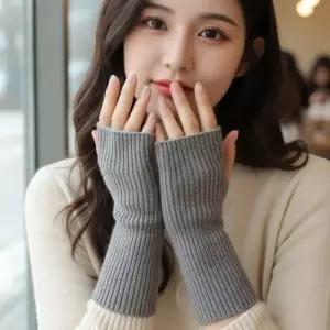 겨울 보온 니트 핸드 워머 손등 손목 토시 방한 암워머 팔 장갑