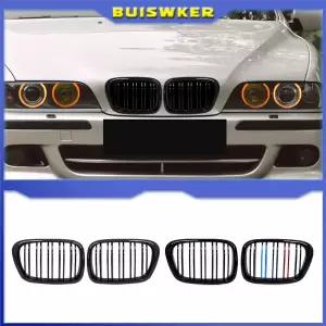 자동차 그릴망 튜닝 광택 블랙 프론트 후드 신장 그릴 ABS 듀얼 라인 BMW 호환 E39 5 시리즈 525 528 530 M