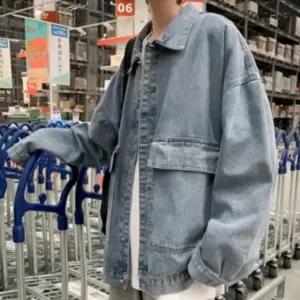 고품질 남녀공용 캐주얼 데님 카라 자켓 점퍼 오버핏 청자켓 (WFKBORT)