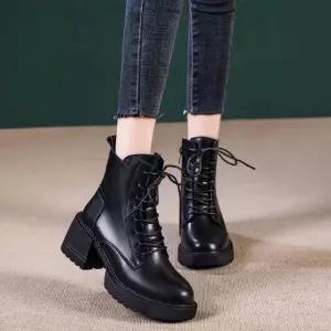 여자 블랙 5CM 베이직 캐주얼룩 코디 워커 앵클부츠 (WFKBXS6)