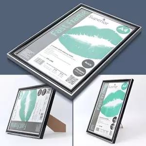 A4 블랙크롬 스탠드액자 상장액자 사진 홍보물액자 (KYR-WCC1968)