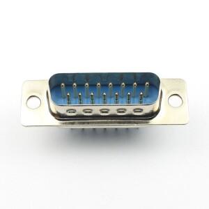 10pcs D-SUB 15 라운드 핀 남성 스트레이트 스루 홀 PCB 커넥터 2 행